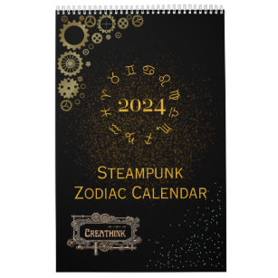 2024 Calendar of Steampunk Astrology Zodiac Signs
