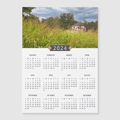 2024 Calendar Old Abandoned House Photo Magnet