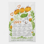 2024 Calendar Orange Class of 2024 Graduate Kitchen Towel