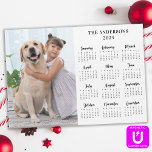 2024 Calendar Pet Dog Kid Custom Photo Magnet Card<br><div class="desc">2024 Yearly Calendar Photo Cards - Send New Year Greetings or include in your Christmas cards, these photo calendar cards are perfect as Christmas and New Year cards to family and friends. Perfect to highlight or circle special family dates, anniversaries, birthdays, pets veterinary appointments or dog grooming, and kids school...</div>