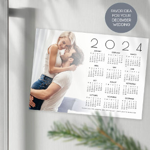 2024 Calendar Photo Overlay Newlywed Wedding Favor