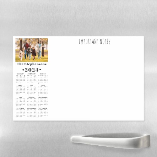 2024 Calendar Photo Personalized Magnetic Dry Erase Sheet