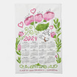 2024 Calendar Pink Class of 2024 Graduate Kitchen Towel