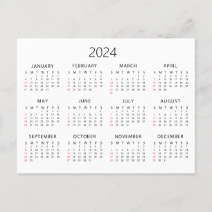 2024 Calendar Postcard