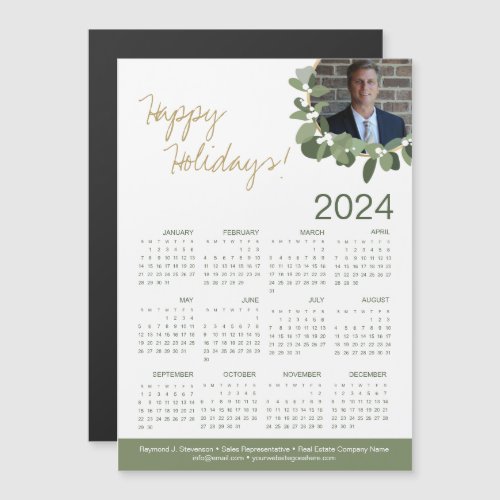 2024 Calendar Real Estate Photo Happy Holidays 