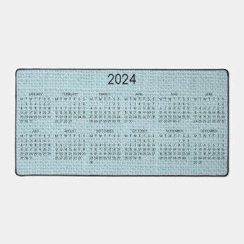 2024 Calendar Rustic Burlap Image Any Color Desk Mat by PineAndBerry at Zazzle