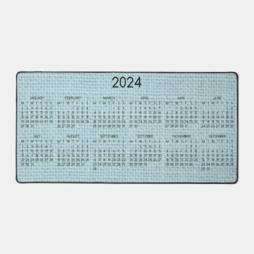 2024 Calendar Rustic Burlap Image Any Color Desk Mat