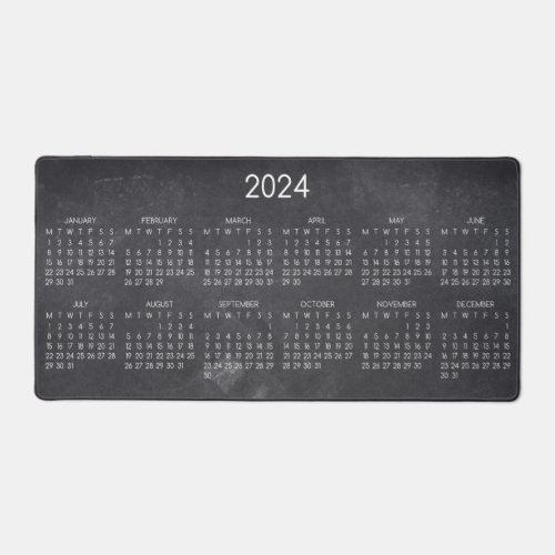 2024 Calendar Teacher Blank Chalkboard Design Desk Mat