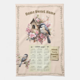 2024 Calendar Towel Chickadees Home Sweet Home