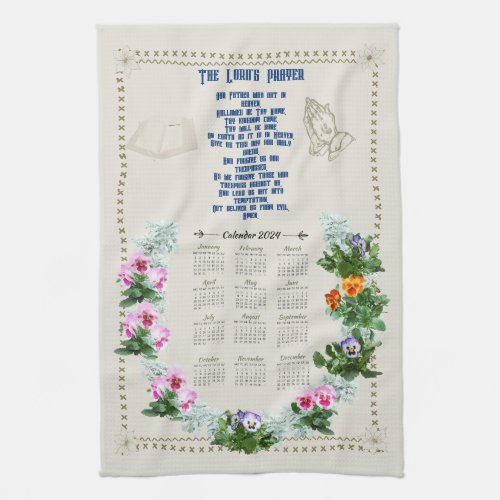 2024 Calendar Towel The Lords Prayer 