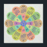 2024 Calendar Unique Boho Retro Flower Magnet<br><div class="desc">Keep track of the date in 2024 with this beautiful calendar fridge magnet. This unique design forms the shape of a flower, with the calendar months in a circle on its petals. It has a retro hippie / bohemian look, with a swirled background. The colors are all shades of green,...</div>
