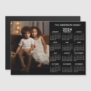 2024 Calendar - Vertical Photo Basic Black White