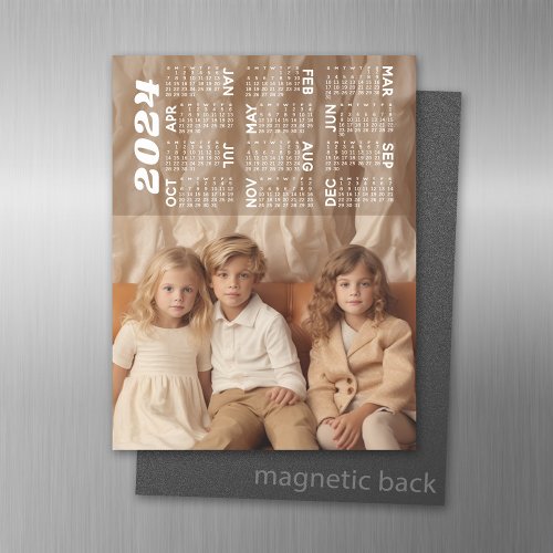 2024 Calendar _ vertical photo subject bottom Magnetic Dry Erase Sheet