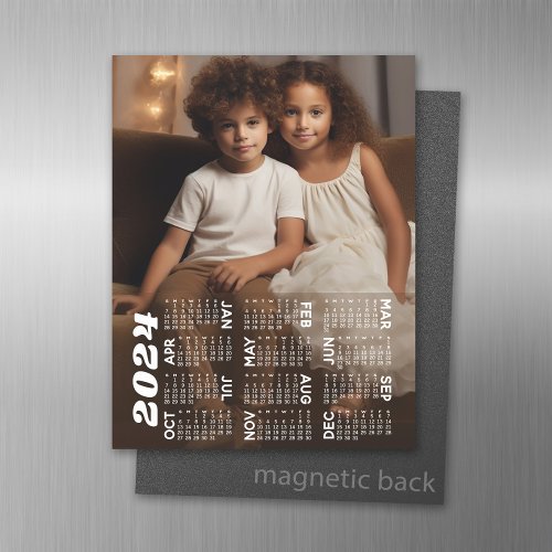 2024 Calendar _ vertical photo subject top Magnetic Dry Erase Sheet