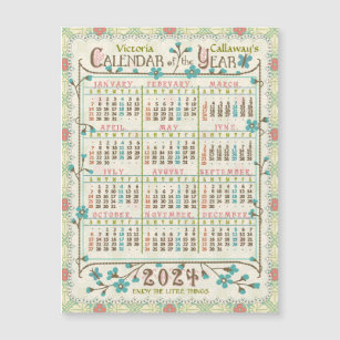 2024 Calendar Victorian Art Nouveau Small Magnet