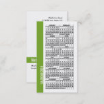 2024 Calendar Wallet Sized Business Card Green at Zazzle