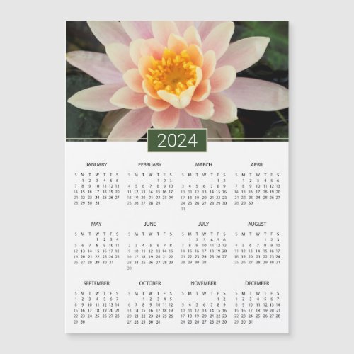 2024 Calendar Water Lily Photo Magnet