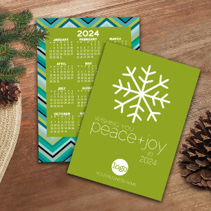 2024 Calendar Wishing Peace Joy Business Christmas Invitation