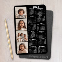 2024 Calendar with 4 Photo Collage - black