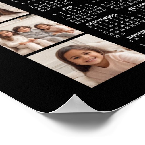 2024 Calendar With 4 Photo Collage Black Poster Zazzle 2024-calendar-with-4-photo-collage-black-poster-zazzle