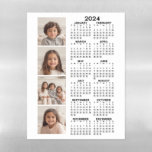 2024 Calendar with 4 Photo Collage - black white Magnetic Dry Erase Sheet<br><div class="desc">A 4 photo collage with a calendar. A fun item for the New Year. Add 4 square photos to this design. With a little bit of work,  you can change the background color and the calendar color when you click on the customize option and choose different colors.</div>