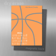 2024 Calendar With A Basketball - Bubble Months Magnetic Dry Erase Sheet at Zazzle