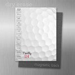 2024 Calendar with a golf ball - bubble months Magnetic Dry Erase Sheet<br><div class="desc">A 2024 calendar with a golf ball in the background. For advanced users,  you can go to the advanced design area and change colors of the calendar.</div>