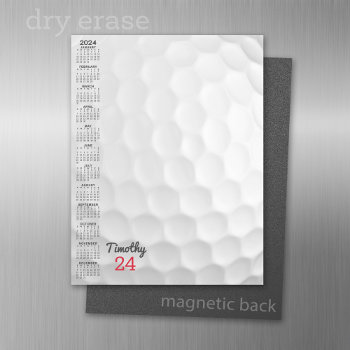 2024 Calendar With A Golf Ball - Bubble Months Magnetic Dry Erase Sheet by BusinessStationery at Zazzle
