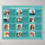 2024 Calendar with a Picture for Each Month Poster<br><div class="desc">A 2024 basic calendar with a photo for each month. A standard look for your home office or school locker. A simple full year at a glance calendar to use all year long.</div>