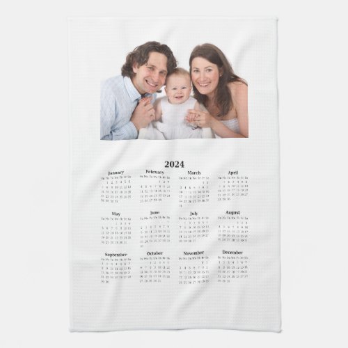 2024 Calendar with Custom Photo  Kitchen Towel