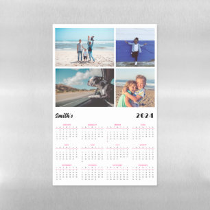 2024 Calendar with Editable Photos and Name -  Magnetic Dry Erase Sheet