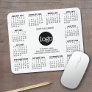 2024 Calendar with logo, Contact Information Black Mouse Pad