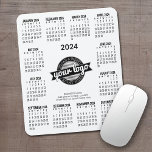 2024 Calendar with logo, Contact Information White Mouse Pad<br><div class="desc">Add a logo with a 2024 calendar and room to add a few lines of text. The calendar surrounds your business branding. ---------You can change colors in the advanced design area------- A fun item for the New Year to use as a company giveaway. You can change colors in the advanced...</div>