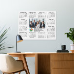 2024 Calendar with logo, Photo and Text - Business Faux Canvas Print<br><div class="desc">A logo and photo collage with a calendar and room to add a few lines of text. A fun item for the New Year to use as a company giveaway. Add 1 group office photo to this design.</div>