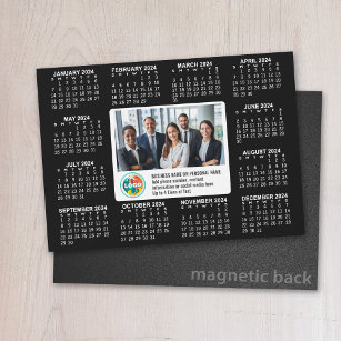 2024 Calendar with logo, Photo and Text - Business Magnetic Invitation