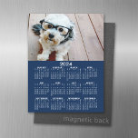 2024 Calendar with Photo Basic Black White Minimal Magnetic Dry Erase Sheet<br><div class="desc">A very useful item for home or office. A standard look for your home office or school locker. This shows a full year view of all dates.</div>