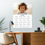 2024 Calendar with Photo Basic Grey White Poster<br><div class="desc">A very useful item for school or home office. A standard calendar with a photo on the top. This shows a full year view of all dates.</div>