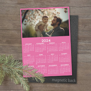 2024 Calendar with Photo Basic Pink