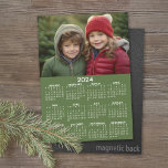 2024 Calendar with Photo Green White Magnetic Card<br><div class="desc">A very useful item for the classroom,  business or home office. Add a family photo on the top. This shows a full year view of all dates.</div>