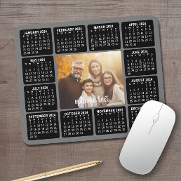 2024 Calendar with Photo in the Center Grey Mouse Pad
