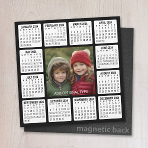 2024 Calendar with Square Photo in the Center Car Magnet