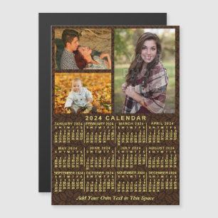 2024 Calendar Year Coffee Beans 3 Custom Photos Magnetic Invitation