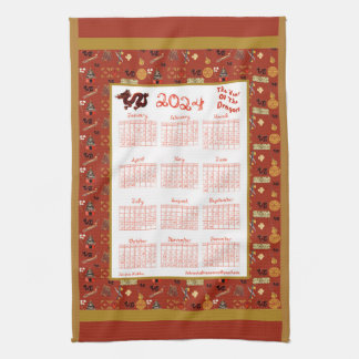 2024 Calendar Year Of The Dragon Chinese Favorites Kitchen Towel