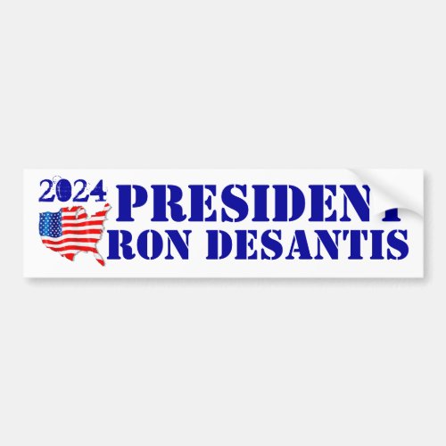 2024 Campaign for President Ron DeSantis USA Flag  Bumper Sticker