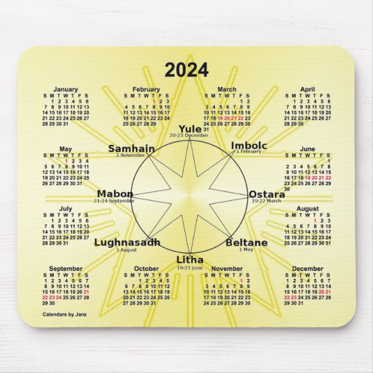 2024 Celtic Wheel of the Year Calendar by Janz Mouse Pad