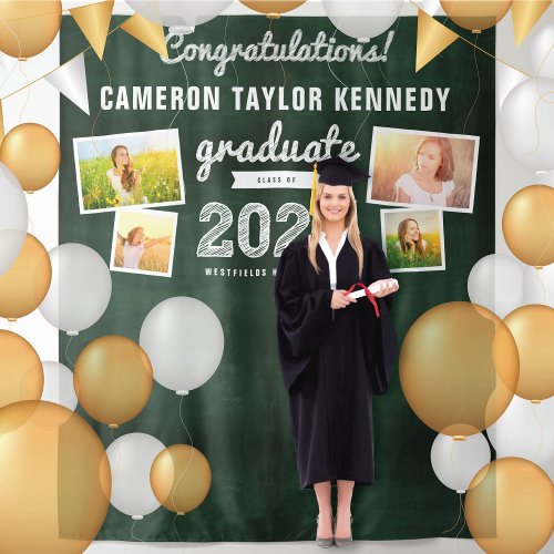 2024 Chalkboard Sketch Graduation 4 Photo Backdrop