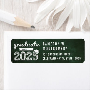2024 Chalkboard Sketch Modern Graduation Address Label