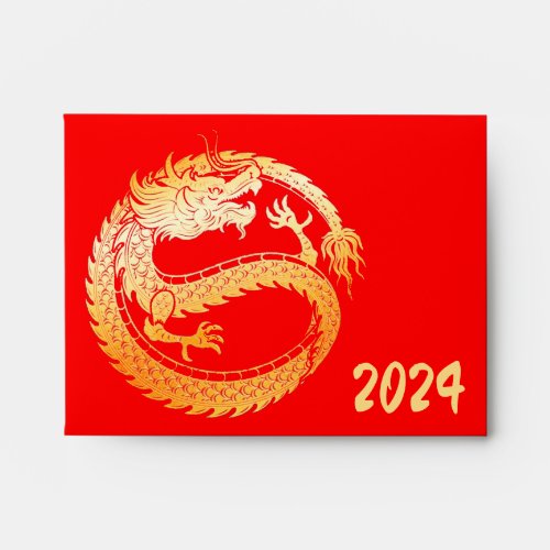 2024 Chinese Lunar New Year Gold DRAGON äåä çŸæå Red Envelope