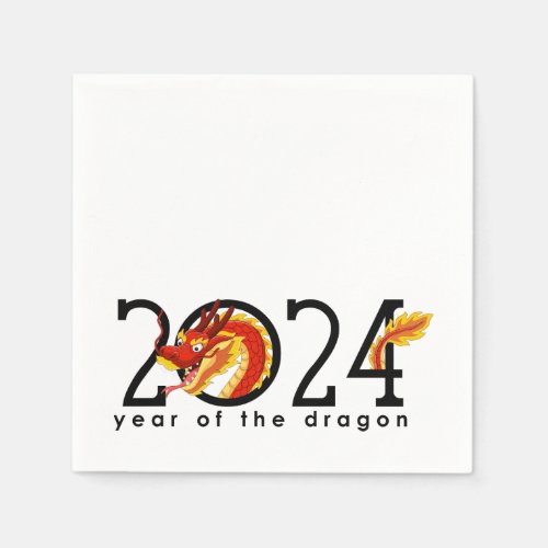 2024 Chinese New Year Cartoon Dragon Napkins