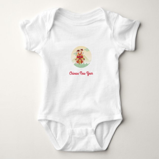 2024 Chinese New Year Dragon Boat  Baby Bodysuit (Front)